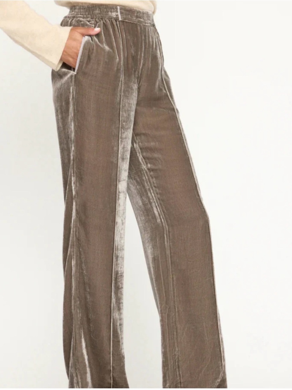 ❤️ Missoni $1280 Velvet Wide-Leg Pants in Taupe